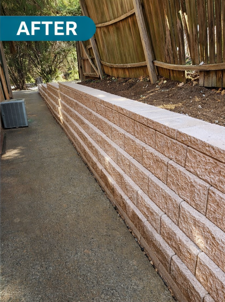 after retaining wall